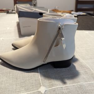White ankle boots